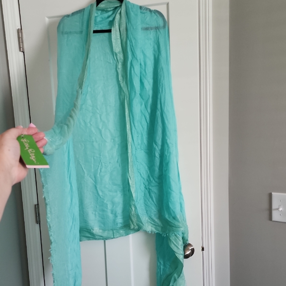 NWT Lilly Pulitzer Light Aqua Blue Scarf/wrap
